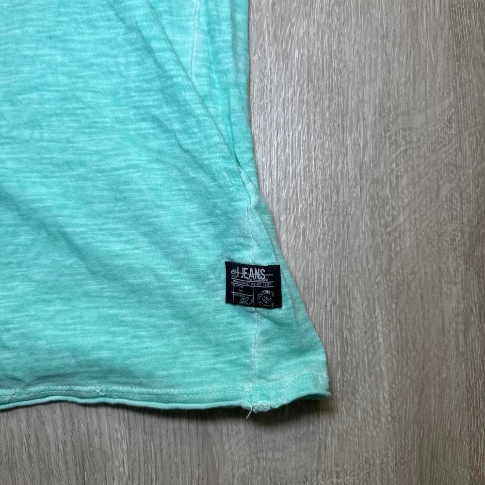 2000's Men's Henley blue casual cotton t-shirt - Picture 2 of 4